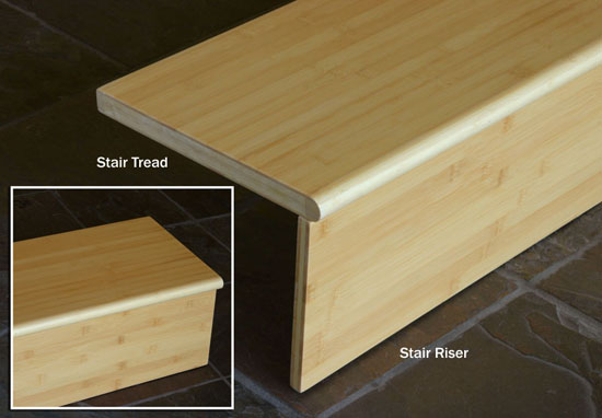 Natural Solid Bamboo Stair Treads With High Quality